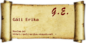 Gáli Erika névjegykártya
